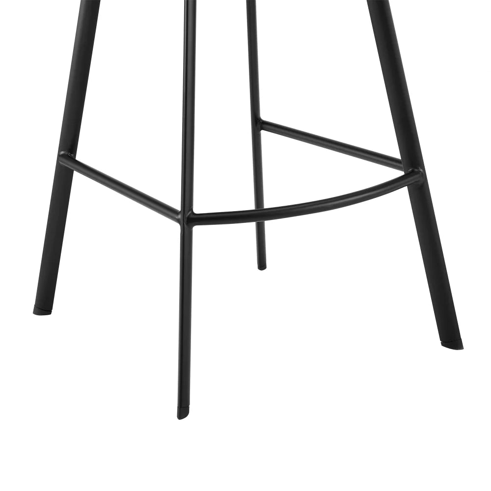 30 Inch Open Back Leatherette Swivel Bar Stool - Stylish Black Bar Stool and Home Bar Furniture with Adjustable Height