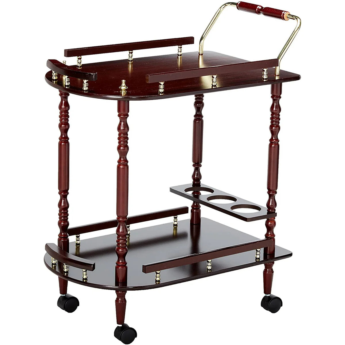 2-Tier Brown Bar Cart & Serving Cart – Stylish and Functional, Elegant