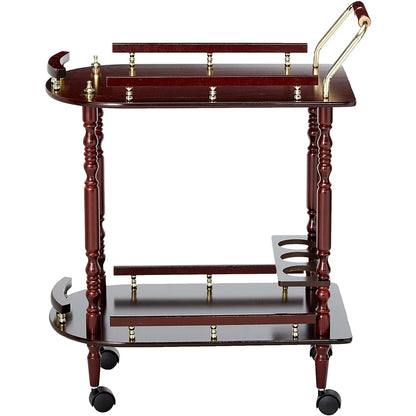 2-Tier Brown Bar Cart & Serving Cart – Stylish and Functional, Elegant