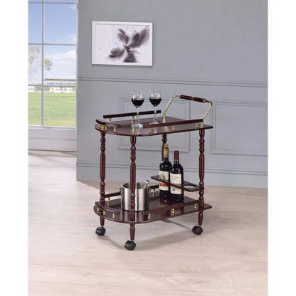 2-Tier Brown Bar Cart & Serving Cart – Stylish and Functional, Elegant