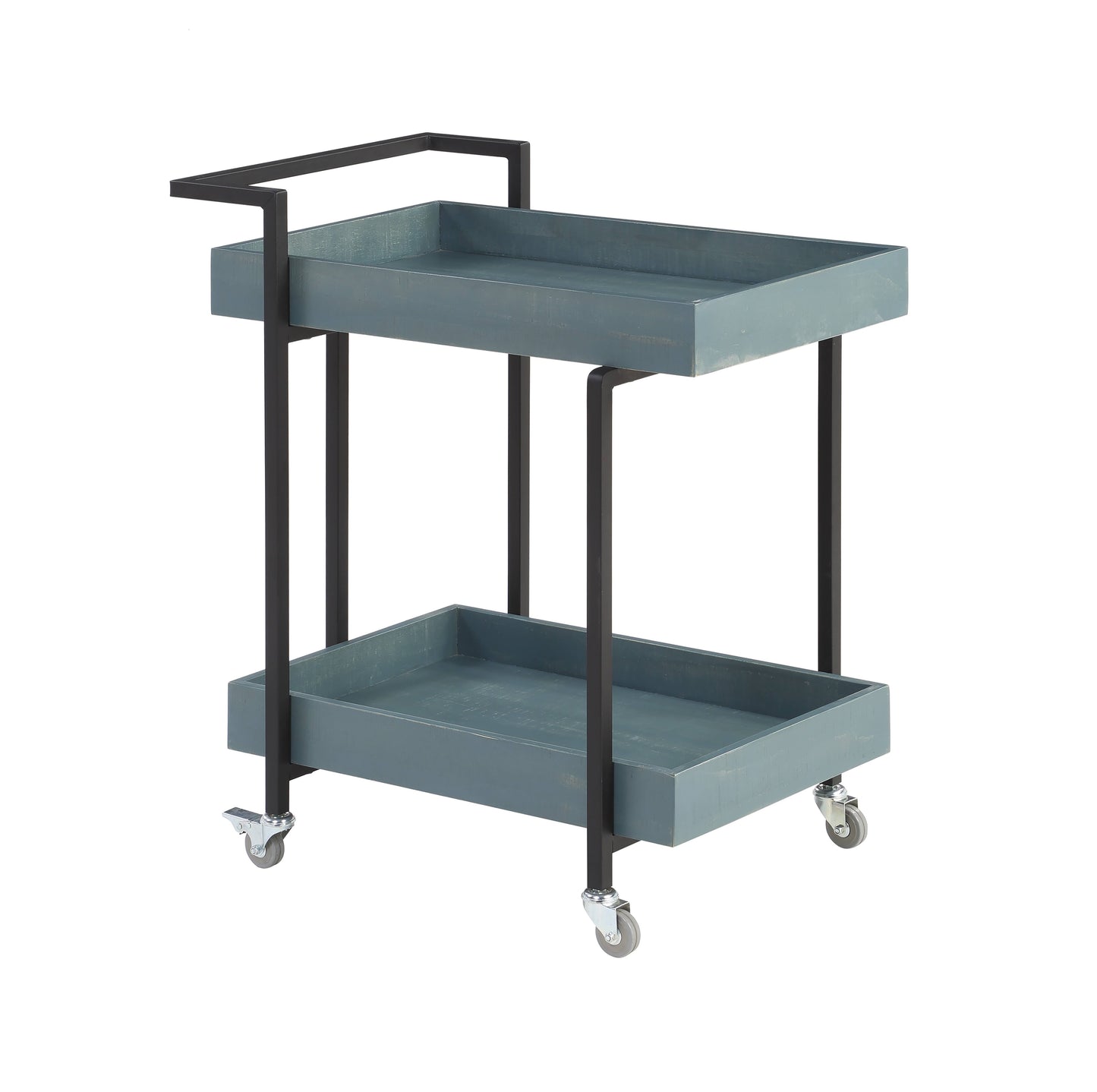 Lackomb 2-Shelf Blue Stylish Bar Cart & Serving Cart